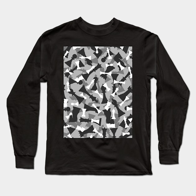 Chess Camo URBAN WINTER Long Sleeve T-Shirt by Grandeduc